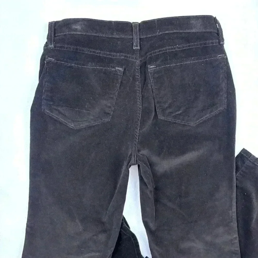 NYDJ Dark Brown “80’s” Corduroy Midrise Stretch Straight Leg Pants Size 10P - Picture 7 of 14